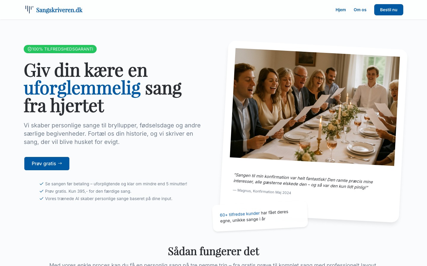 Sangskriveren, kundecase